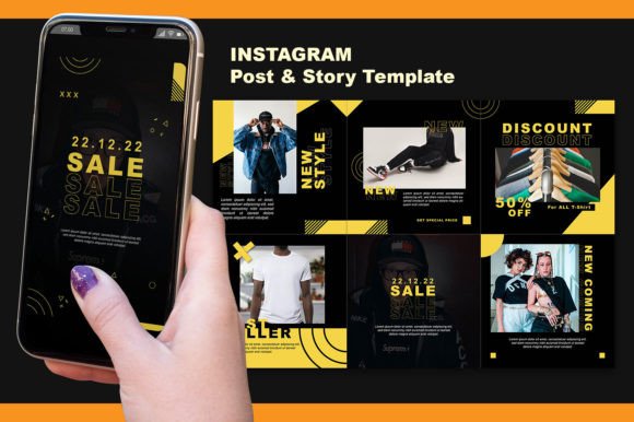 Download Instagram Template Black  Streetwear - Premium Bundle
