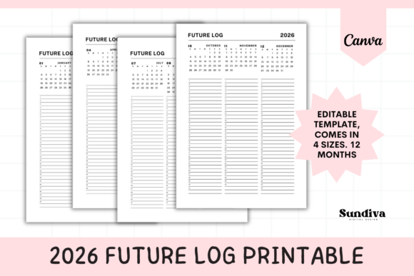 Download 2026 Future Log Editable Canva Template - Editable canva template Collection