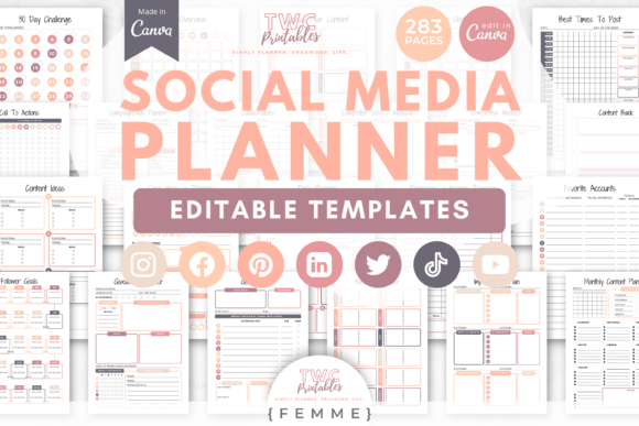 Download Social Media Planner Canva Templates - Premium Resources