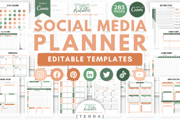 Download Social Media Planner Canva Templates - Premium Resources