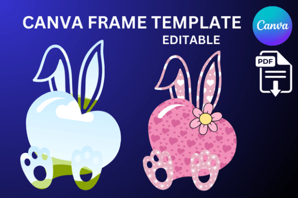 Download Rabbit and Heart Editable Canva Template - Editable canva template Collection