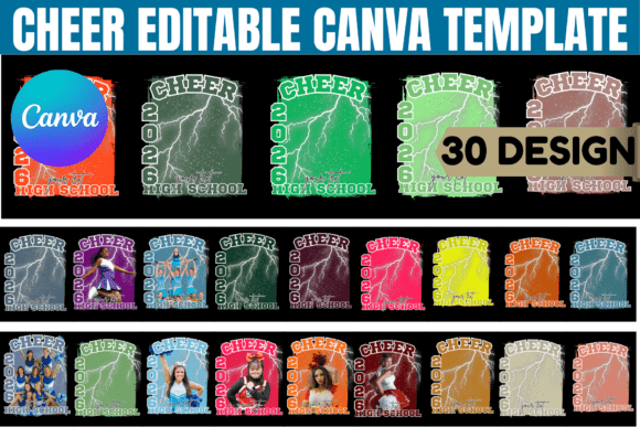 Download Cheer Editable Canva Template Bundle - Editable canva template Collection