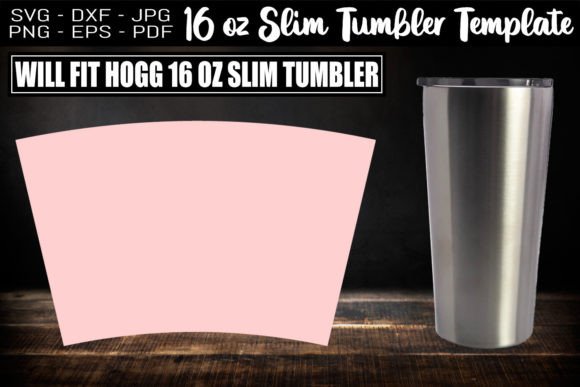 Download 16oz Slim Tumbler Template Full Wrap - Slim Collection