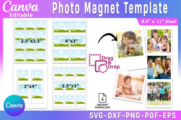 Download Photo Magnet Editable Canva Template, - Editable canva template Collection