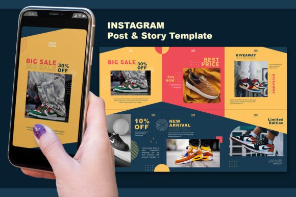 Download Instagram Post Template Streetwear Shoes - Premium Bundle