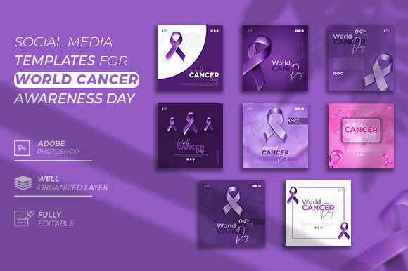 Download World Cancer Day Social Media Bundle - Social media bundle Collection